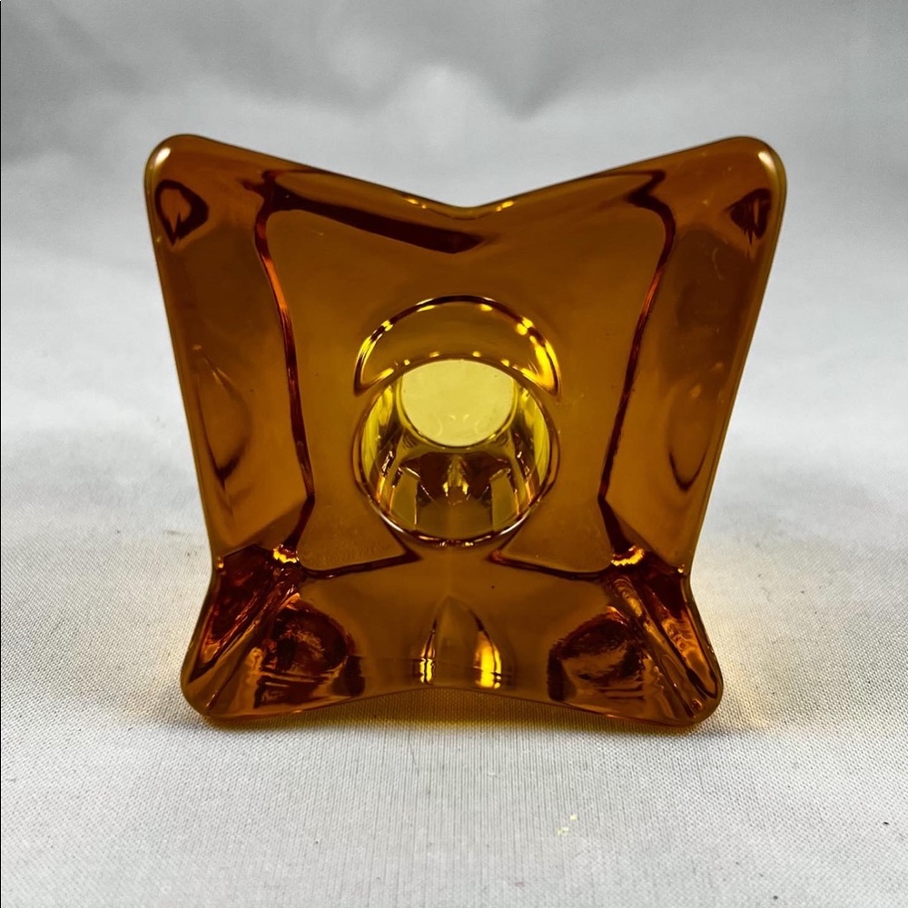 Mid Century Atomic Viking Glass Astra Taper Candleholder
